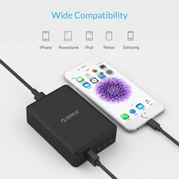 ORICO DCAP USB Charger 5V 2.4A 6 Ports 50W Universal Desktop Travel Charger for Samsung Galaxy S7/S6/Edge,LG,Xiaomi,iPhone