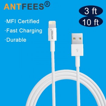 3 Meter Long USB Cable Charger for Apple iPhone SE 5 5s 6 6s 7 8 Plus X 10ft 3m Lighting MFI Certified 8 Pin Cable for iPad iPod