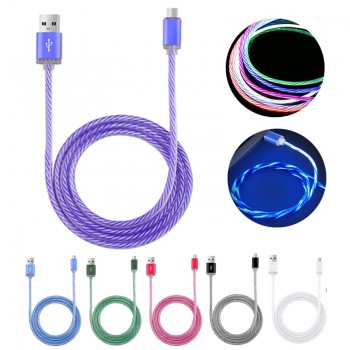 1M Glowing USB Cable For iPhone Cable Fast Charging Light Cable For Samsung Android Xiaomi Phone Charger Luminous Data Cord