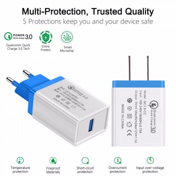 5V 3.5A Quick Charge 3.0 USB Fast Charger EU/US QC3.0 USB Wall Charger Adapter Phone Chargers for iphone X Xiaomi Samsung Huawei