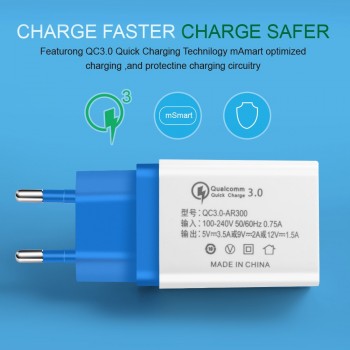 5V 3.5A Quick Charge 3.0 USB Fast Charger EU/US QC3.0 USB Wall Charger Adapter Phone Chargers for iphone X Xiaomi Samsung Huawei