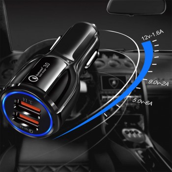 YWEWBJH Car USB Charger Quick Charge 3.0 Mobile Phone Charger Dual USB Fast QC 3.0 Car Charger for Samsung Tablet Charger