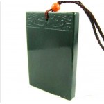 Natural hetian jade QINGYU Square talisman magical magic pendant size 58*36*7mm