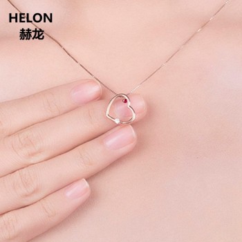 Solid 14k Rose Gold Natural Diamonds Women Pendant Engagement Wedding Natural Ruby Pendant No Necklace