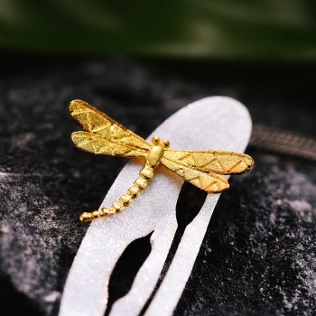 Lotus Fun Real 925 Sterling Silver Handmade Fine Jewelry Leaf and Dragonfly Design Pendant without Necklace for Women Acessorios
