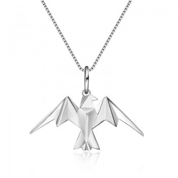 EDI Fairy Tale Animal Pendant Necklaces with Radom 18 Inch Chain Real 925 Sterling Silver Bird Necklace For Women INS Jewelry