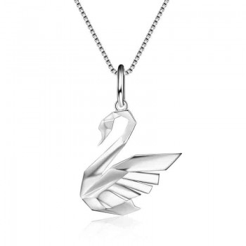 EDI Fairy Tale Animal Pendant Necklaces with Radom 18 Inch Chain Real 925 Sterling Silver Bird Necklace For Women INS Jewelry