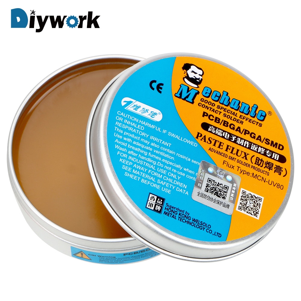 DIYWORK MCN-UV80 Paste Flux No-clean Soldering Tin BGA Solder Flux Electric Soldering Iron Welding Fluxes For PCB/BGA/PGA/SMD