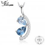 JewelryPalace 1ct Natural Sky Blue Topaz and London Blue Topaz Cluster Pendant 925 Sterling Silver Jewelry Not Include a Chain
