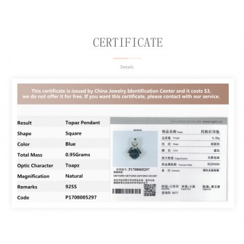 Hutang Natural Gemstone London Blue Topaz Pendant Necklace Solid 925 Sterling Silver Two-tone Gemstone Jewelry Free Chain