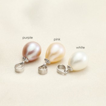 Freshwater Pearl Pendant Necklace 925 Silver Women,Real WhiteNatural Pearl Pendants Jewelry Daughter Birthday Best Gift P23