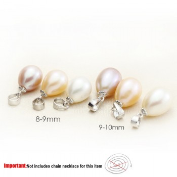 Freshwater Pearl Pendant Necklace 925 Silver Women,Real WhiteNatural Pearl Pendants Jewelry Daughter Birthday Best Gift P23