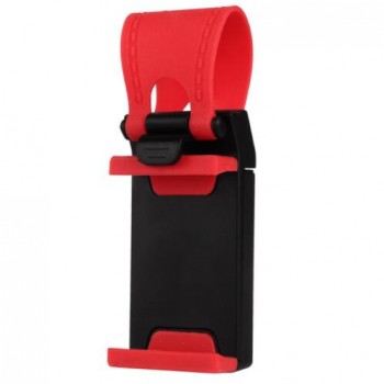 Car Phone Holder Mounted on Steering Wheel Cradle Smart Mobile Phone Clip Mount Holder Rubber Band For Samsung iPhone Xiaomi