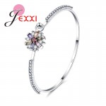 JEMMIN Gorgeous Trendy Gift For Lover Sister Romintic Bracelets 925 Sterling Silver Flower Shape Colorful Cubic Zirconia Popular