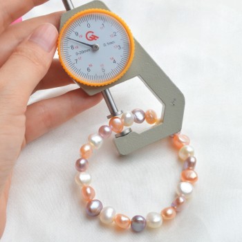 ASHIQI Real Natural Freshwater Pearl Charm Bracelets amp; Bangles for women 8-9mm Vintage elastic Baroque pearl jewelry gift