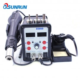 1Set 8586D Soldering station electric soldering iron welding parts hot air gun LCD repair tool