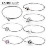FAHMI 100% 925 Sterling Silver 1:1 MOMENTS Two-Tone Signature SPARKLING HEART Pink POETIC BLOOMS WILDFLOWER MEADOW Bracelet