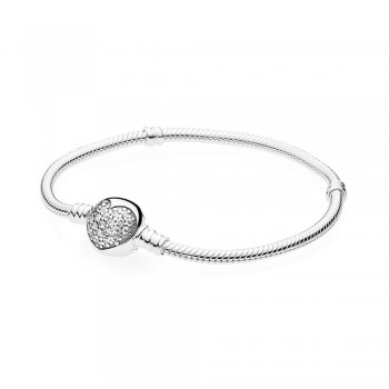 FAHMI 100% 925 Sterling Silver 1:1 MOMENTS Two-Tone Signature SPARKLING HEART Pink POETIC BLOOMS WILDFLOWER MEADOW Bracelet