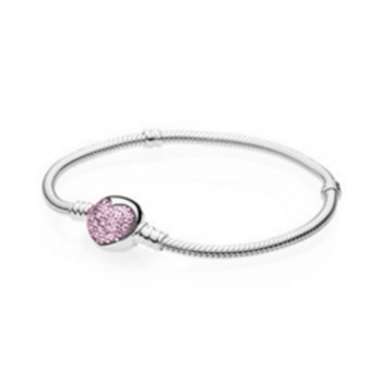 FAHMI 100% 925 Sterling Silver 1:1 MOMENTS Two-Tone Signature SPARKLING HEART Pink POETIC BLOOMS WILDFLOWER MEADOW Bracelet