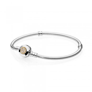 FAHMI 100% 925 Sterling Silver 1:1 MOMENTS Two-Tone Signature SPARKLING HEART Pink POETIC BLOOMS WILDFLOWER MEADOW Bracelet