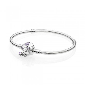 FAHMI 100% 925 Sterling Silver 1:1 MOMENTS Two-Tone Signature SPARKLING HEART Pink POETIC BLOOMS WILDFLOWER MEADOW Bracelet