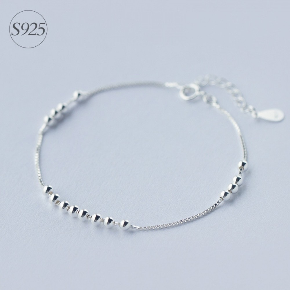 1pc 925 Sterling Silver Jewelry Round Balls /Lucky Beads Box chain bracelet Charms adjustable LS173