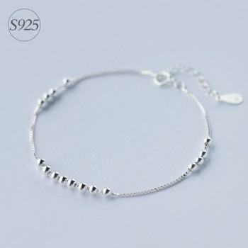 1pc 925 Sterling Silver Jewelry Round Balls /Lucky Beads Box chain bracelet Charms adjustable LS173