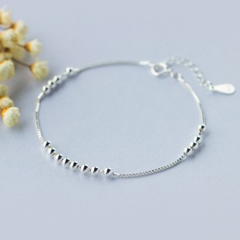 1pc 925 Sterling Silver Jewelry Round Balls /Lucky Beads Box chain bracelet Charms adjustable LS173