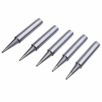 5pcs Silver 900M-T-B Soldering Tips Oxygen-free Copper Solder Iron Tip Set For 936/937/938/969 Soldering Station