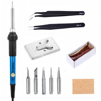 Vastar 18Pcs 60W Electric Soldering Irons Kit Temperature Adjustable Electric Iron Set Mini Handle Heat Pencil Soldering Iron