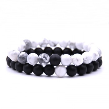 Red Stone Bracelet Set 2 piece 8mm Redamp; Black Mens Bracelet Set Tiger Eye Stone Beads Bracelet Couple Women Jewelry