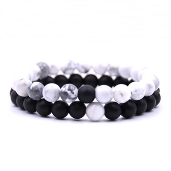 Red Stone Bracelet Set 2 piece 8mm Redamp; Black Mens Bracelet Set Tiger Eye Stone Beads Bracelet Couple Women Jewelry