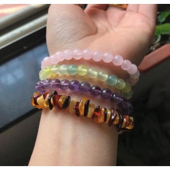 Yoowei Wholesale Genuine Beaded Bracelet for Unisex Amethyst Rose Quartz Tiger Eye Lapis Lazuli Agate Natural Gemstone Jewelry
