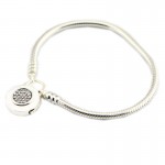 Compatible With European Jewelry Moments Smooth Silver Bracelet CZ 100% 925 Sterling Silver Bracelets DIY  Wholesale