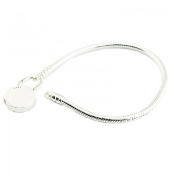 Compatible With European Jewelry Moments Smooth Silver Bracelet CZ 100% 925 Sterling Silver Bracelets DIY  Wholesale