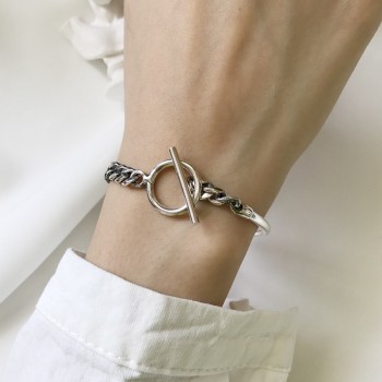 A half chain take buckle bracelets 925 sterling silver trendy fashion design wild women silver bracelets 2018 charms jewelry
