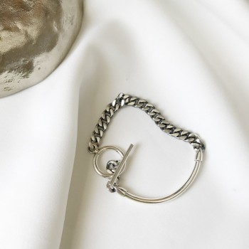 A half chain take buckle bracelets 925 sterling silver trendy fashion design wild women silver bracelets 2018 charms jewelry