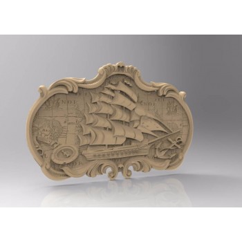 3d STL Model for CNC Router Engraver Carving Machine Relief Artcam Aspire Ship in Frame CNC files (ES)