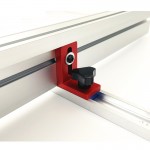 Set of 2 T-track Sliding Brackets (Red Serie) For T-Slot  Aluminium Profile 75mm height Miter Track Stop Woodworking Accessories