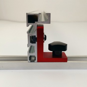 Set of 2 T-track Sliding Brackets (Red Serie) For T-Slot  Aluminium Profile 75mm height Miter Track Stop Woodworking Accessories