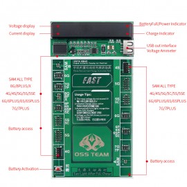 W208A+ Smartphone Battery Fast Charging and Activated Board 2 in 1 Test Cable For iPhone X 7 6 6s Plus 5 5s 5c SE 4 4s