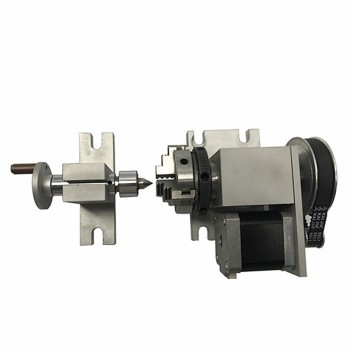 CNC tailstock and 4th Axis Rotary Axis with Chuck 50mm