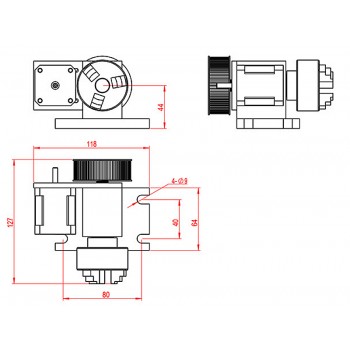 CNC tailstock and 4th Axis Rotary Axis with Chuck 50mm