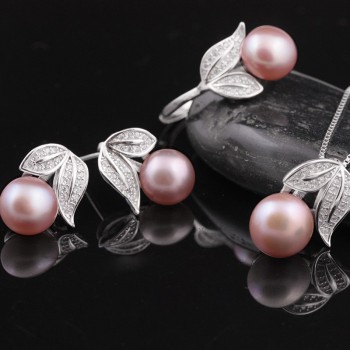 [MeiBaPJ]Amazing price 925 sterling silver jewelry 100% real natural freshwater pearl jewelry set for women