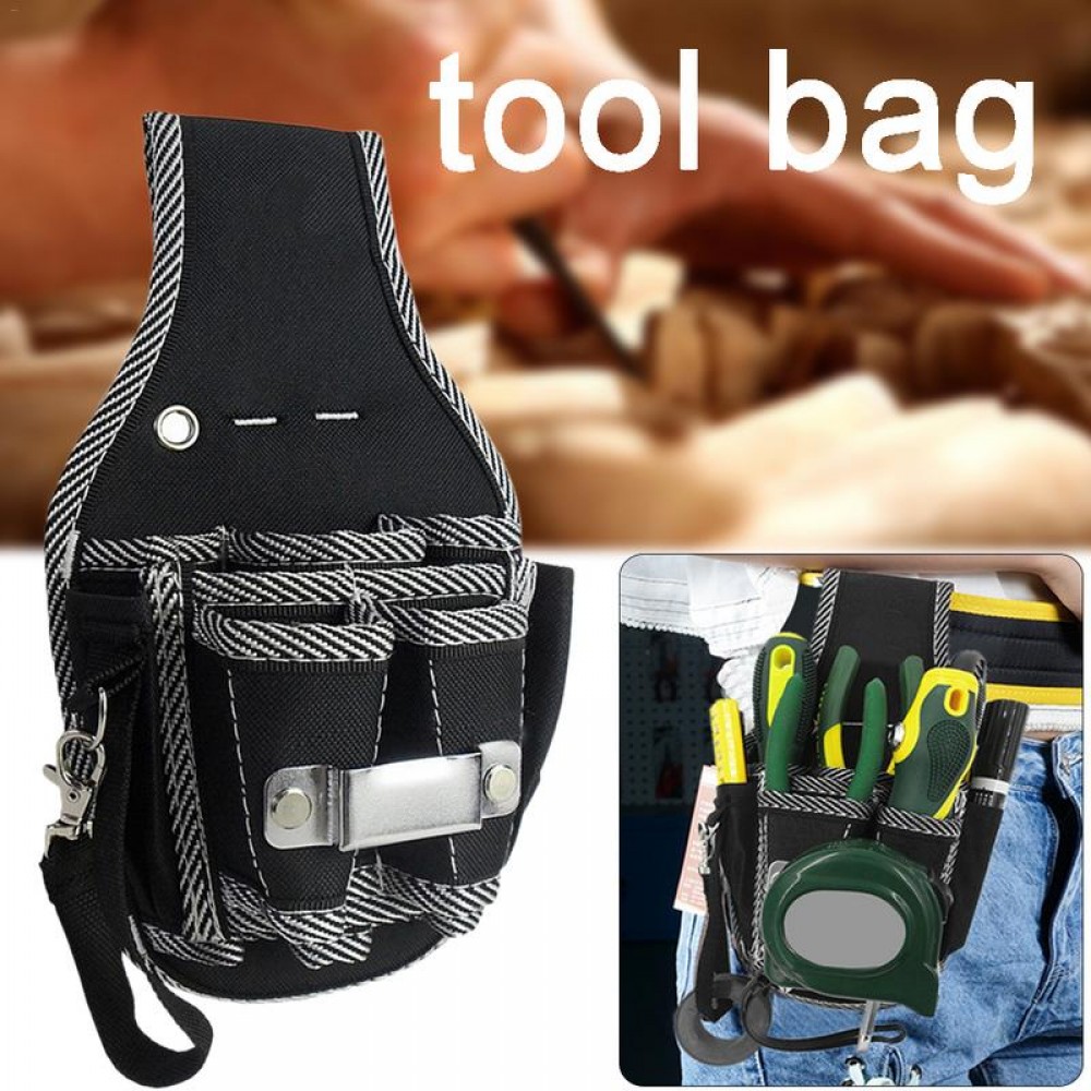 Protable 9 In 1 Drill Screwdriver Utility Kit Holder Top Quality Nylon Fabric Tool Bag Electrician Waist Pocket Tool Belt Pouch