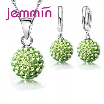 JEMMIN Sweet Delicate 925 Sterling Silver Jewelry Sets Pendant Earrings Necklace For Women Wedding Appointment Party Best Gift