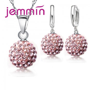 JEMMIN Sweet Delicate 925 Sterling Silver Jewelry Sets Pendant Earrings Necklace For Women Wedding Appointment Party Best Gift