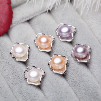 FENASY Freshwater Pearl Jewelry Sets S925 Sterling Silver Natural Pearl Fashion Geometric Shell Design Necklace Earrings In Box