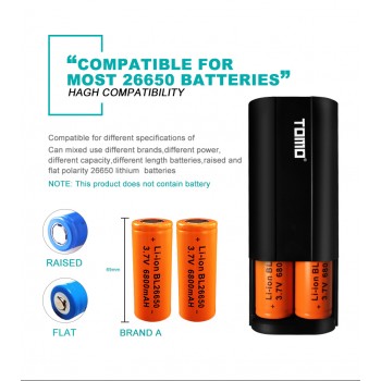 TOMO D2 Smart Power Charger 5V 2A Power Bank Case 2 X 26650 Li-ion Battery Portable DIY Powerbank Box Charger For 26650 Battery