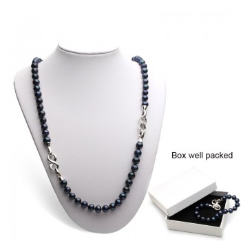 Real wedding black pearl jewelry set women,bridal 925 sterling silver bracelet ring bridal jewelry black pearl necklace sets